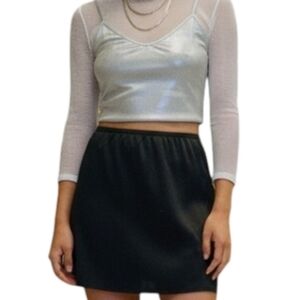 Vintage Linda Satin Slip Skirt Women Whimsigoth Y2K